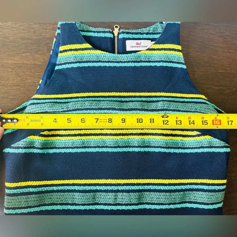 Vineyard Vines Deep Bay Striped Jacquard Shift Dress - Size 4 - Picture 9 of 12